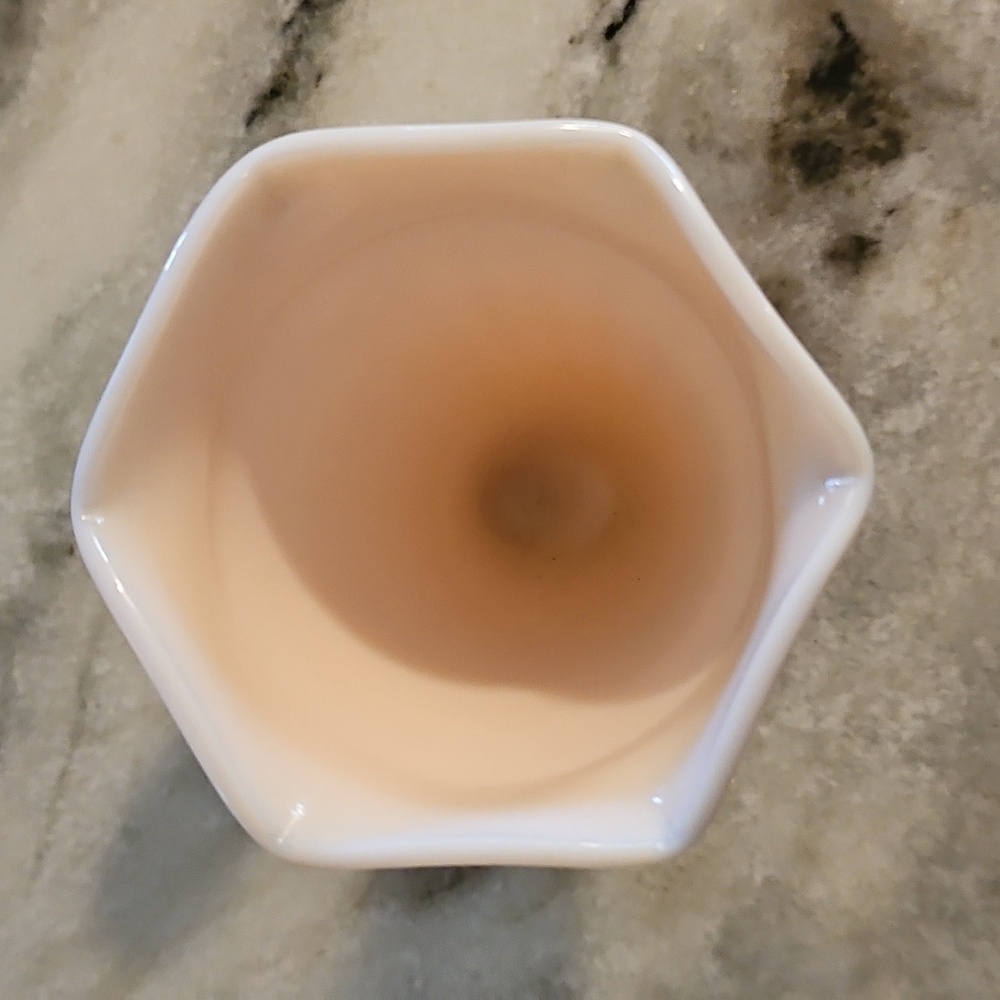 Jeanette Pink Milk Glass Cornucopia Vase - Picture 5 of 6